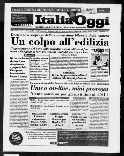 Italia oggi : quotidiano di economia finanza e politica